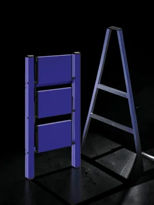 Veloravine 3-Step Folding Ladder, Lightweight Aluminum Step Stool with Anti-Slip Wide Pedals, 330lbs Capacity, Blue
