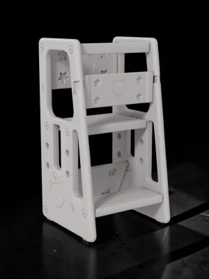 Veloravine Kids Adjustable Step Stool Tower, HDPE Standing Platform, 18.5"L x 18.5"W x 35.4"H